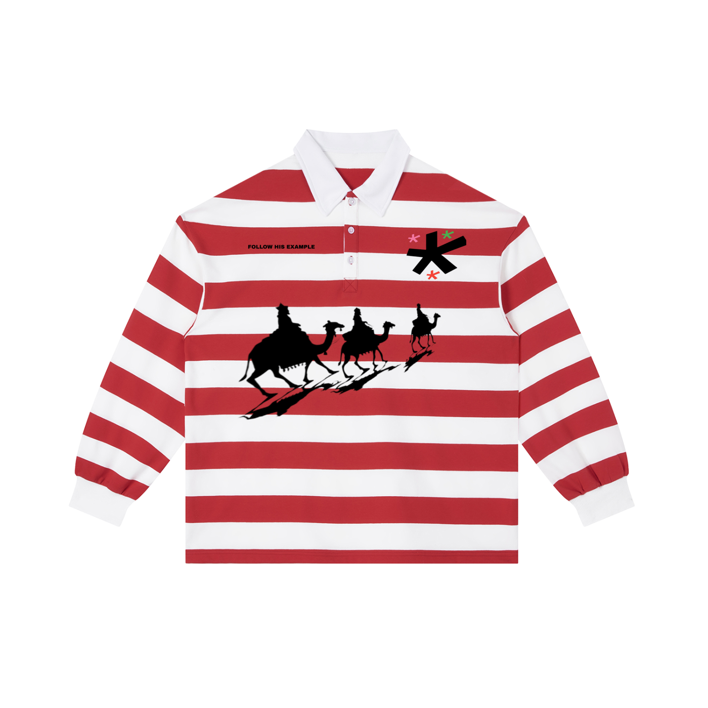 "Where's Savior " V1 Striped Rugby Shirt