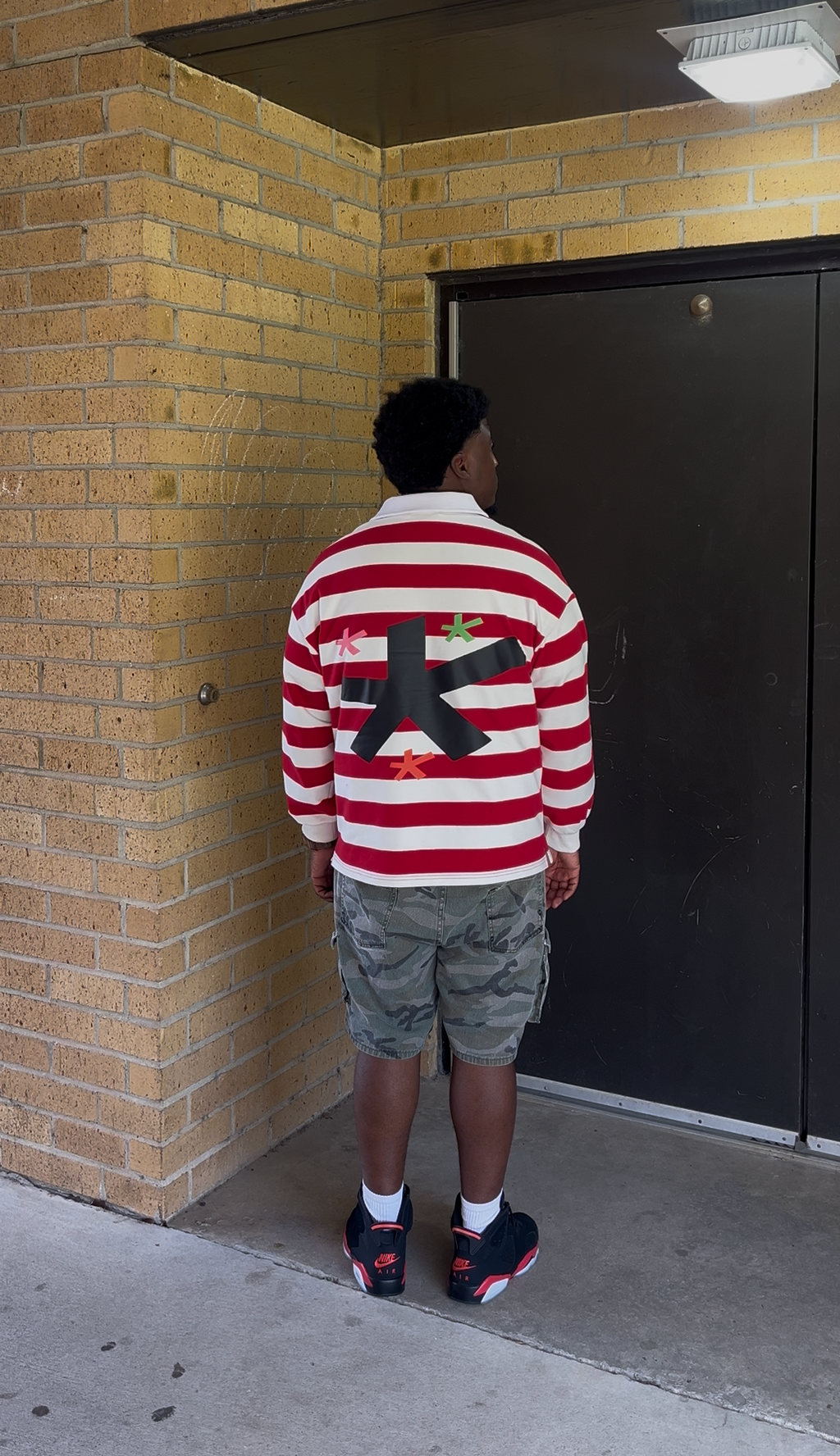 "Where's Savior " V1 Striped Rugby Shirt